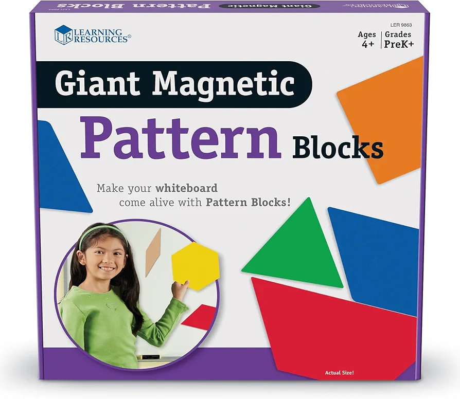 Learning Resources Giant Magnetic Pattern Blocks,6 W in