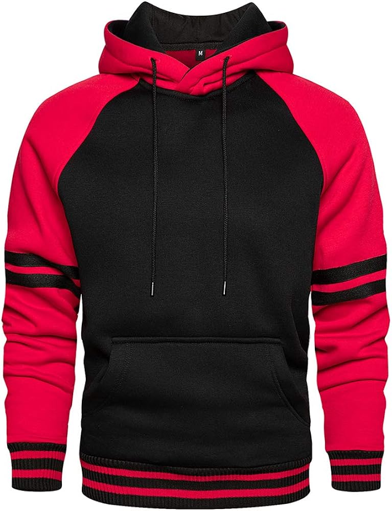 TOLOER Pullover Hoodie Men Blend Fleece Long Sleeve Sweatshirt with Kanga Pockets