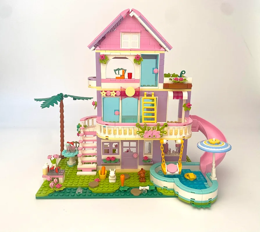 Building Toy for Girls, 689pcs Garden Villa House Building Blocks Set for Girls Boys 6-12 Years, Holiday Cottage Building Bricks Kit, Educational Toy for Kids Girls 6 7 8 9 10 11 12 Years