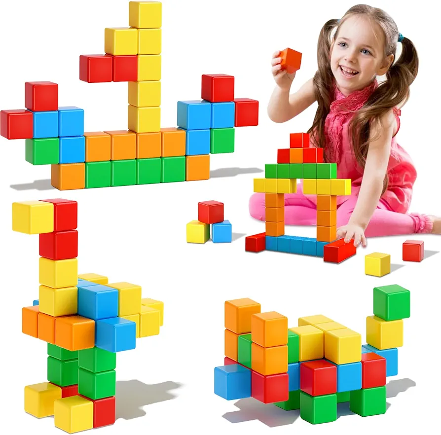 Magnetic Blocks for Toddlers 3 4 5 6 7 8 Year Old Boys Girls Magnetic Building Blocks Classroom Must Haves Creative Learning Toys Sensory Magnet Cubes Number Toys for Kids Age 2-3 3-5 4-8 Gifts