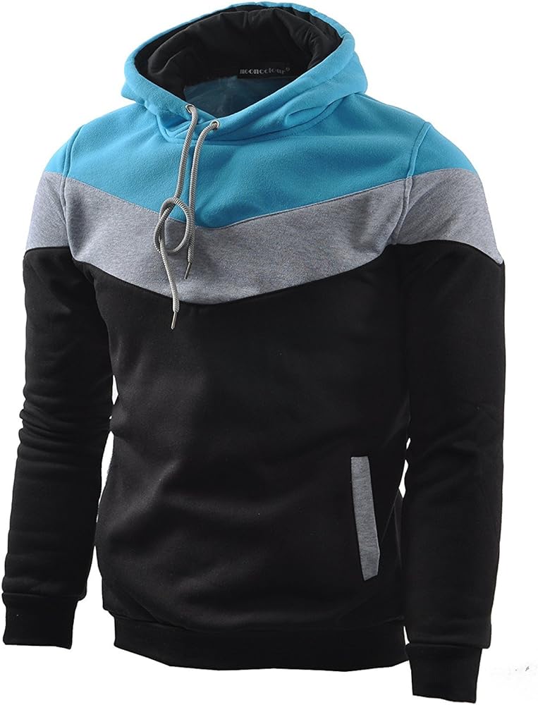 MOONCOLOUR Mens Novelty Color Block Hoodies Cozy Sport Outwear