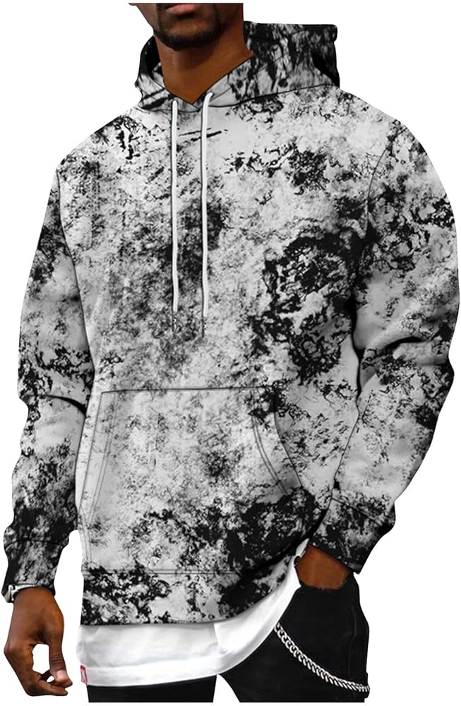 Hoodies For Men Sweatshirt Tie Dye Hoodie Mens Novelty Hood Pullover Plus Size Printed Sweatshirts With Pocket