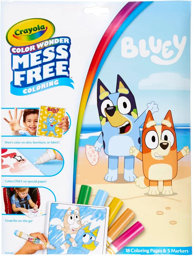 Crayola Bluey Color Wonder Coloring Set, 18 Bluey Coloring Pages, Mess Free Coloring for Toddlers, Bluey Toys & Gifts for Kids