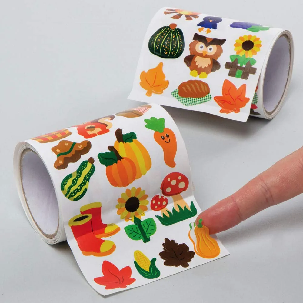 Baker Ross AX208 Woodland Animal Sticker Rolls - Pack of 600, Kids Stickers, Ideal for Children's Arts and Crafts Projects, Great for Card Making and Scrapbooking