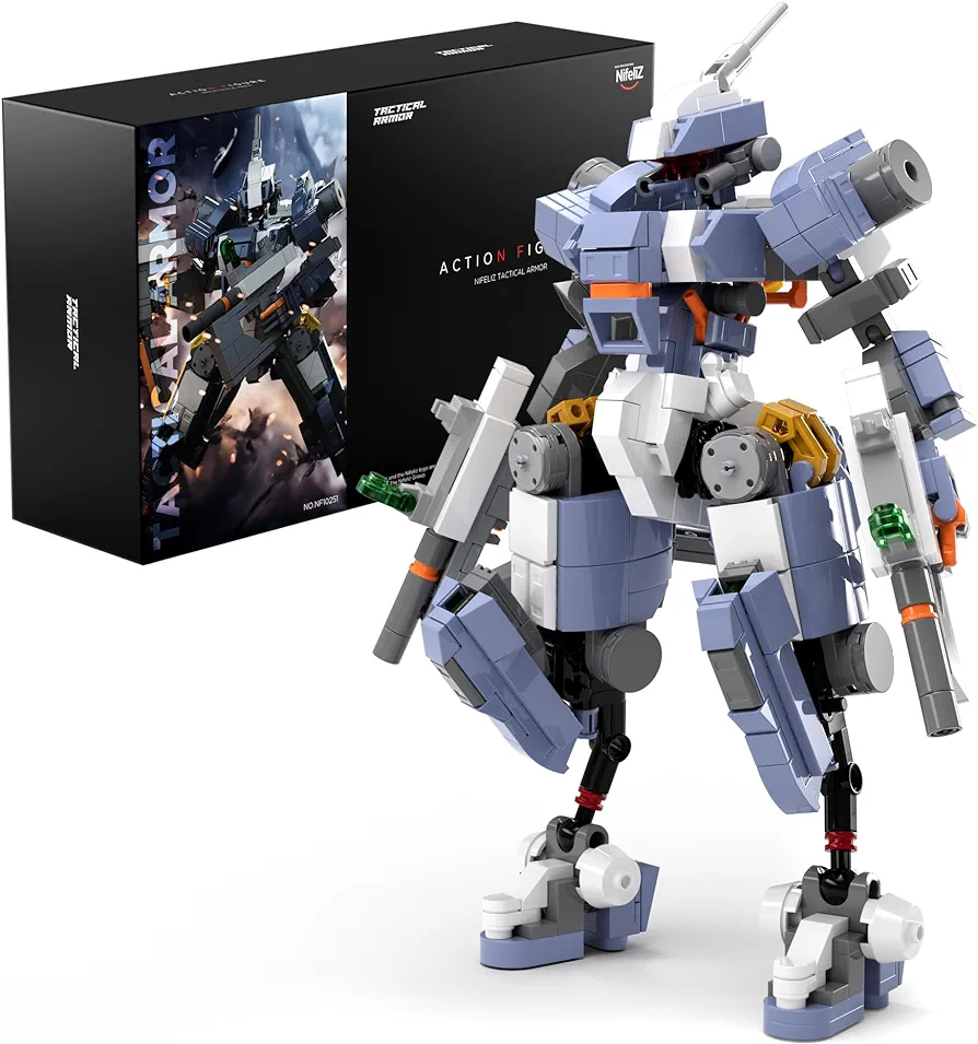 Nifeliz Blue Meteor Mecha Building Block Set, Impressive Mecha Display Model Toy for Gift Giving (597 Pieces)