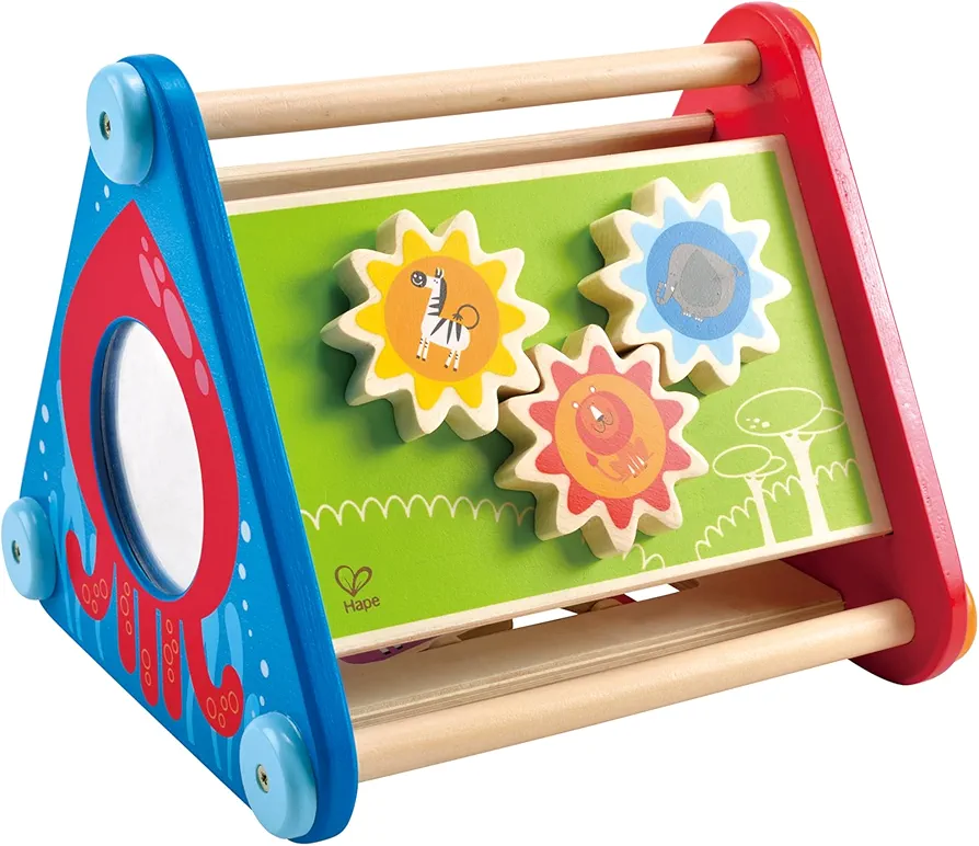 Hape Take-Along Wooden Toddler Activity Skill Building Box, L: 9.7, W: 9.2, H: 8.3 inch