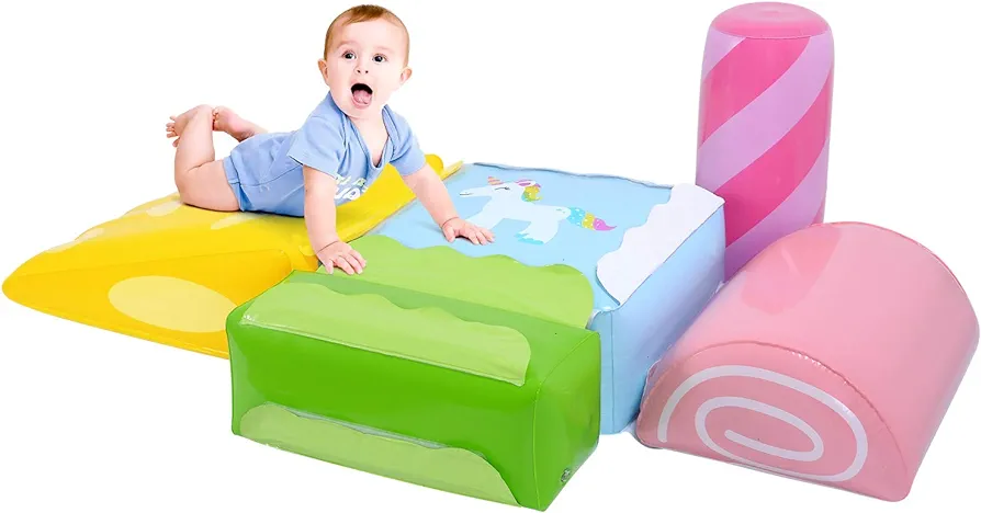 Playtime by Magifire Inflatable Climbing Blocks: Increase Motor Skills with This Dessert Themed 5-Piece Set, Toys, Safe for Kids with BPA-Free Plastic, Gifts for Toddlers 1-3