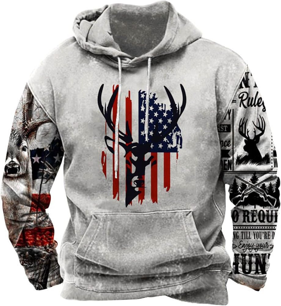 Hoodies for Men Graphic Pullover Western Aztec Ethnic Hooded Sweatshirts Vintage Casual Plus Size Lightweight Hoodie