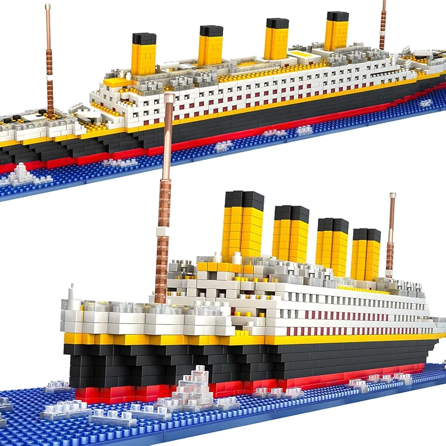 Titanic Ship Model Building Block Set, 3D Puzzle Sets DIY Educational Toys,Mini Bricks Toy Micro Blocks, Ideal Gift for Kids & Adults 1860PCS