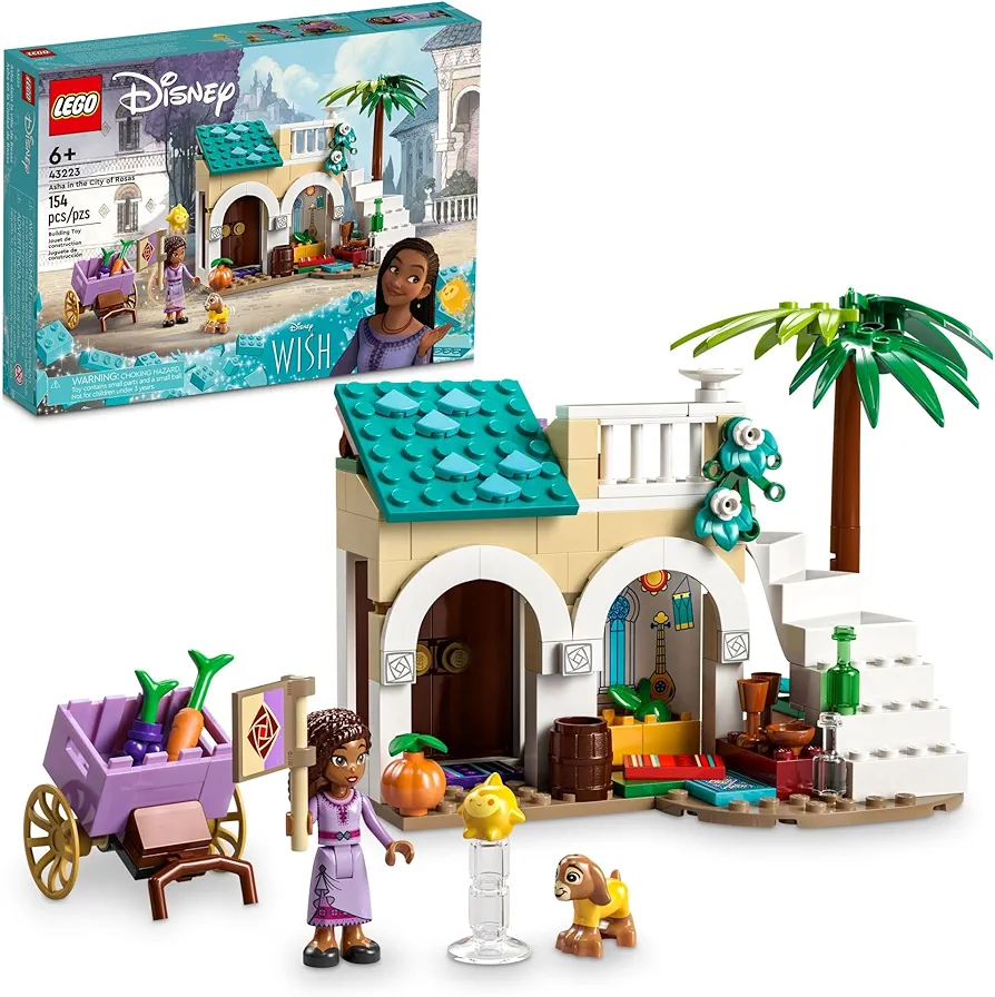 LEGO Disney Wish: Asha in The City of Rosas 43223 Building Toy Set, A Buildable Model from The Disney Movie to Inspire Adventures and Creative Play, A Fun Gift for Kids and Fans Ages 6 and up