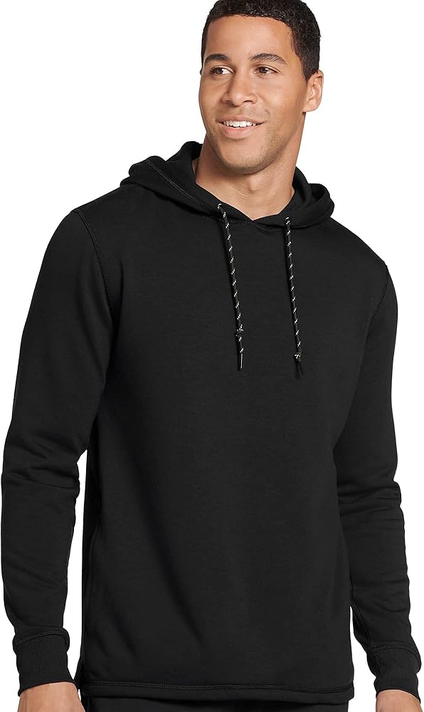 Jockey Men's Sportswear Lightweight Fleece Pullover Hoodie, Black, m