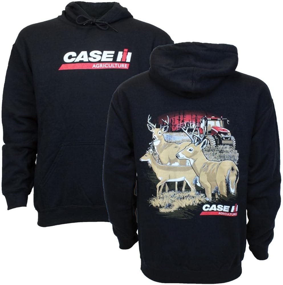 Case IH Magnum in Field Black Hooded Sweatshirt EXC-380