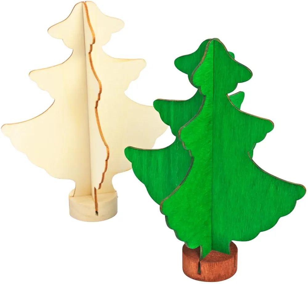 Wooden Tree, Colorations, Set of 12, Easy Assembly, Arts & Crafts, Holiday Project, Seasonal Craft, Nature, for Kids, Decorate, DIY, DYO, Personalize, Gifts, School, Teacher, Christmas