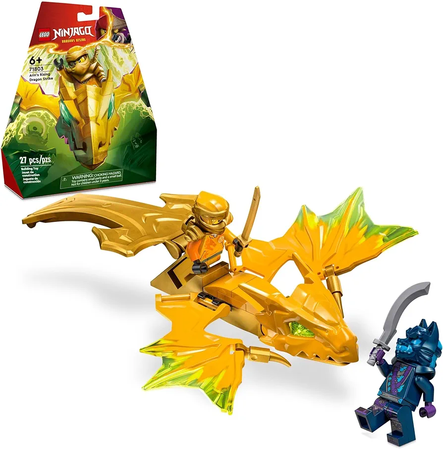 LEGO NINJAGO Arin’s Rising Dragon Strike Toy, Ninja Action Figure Playset with Arin Minifigure, Building Ninja Battle Toy Set for Kids, Gift Idea for Boys and Girls Aged 6 Years Old and Up, 71803