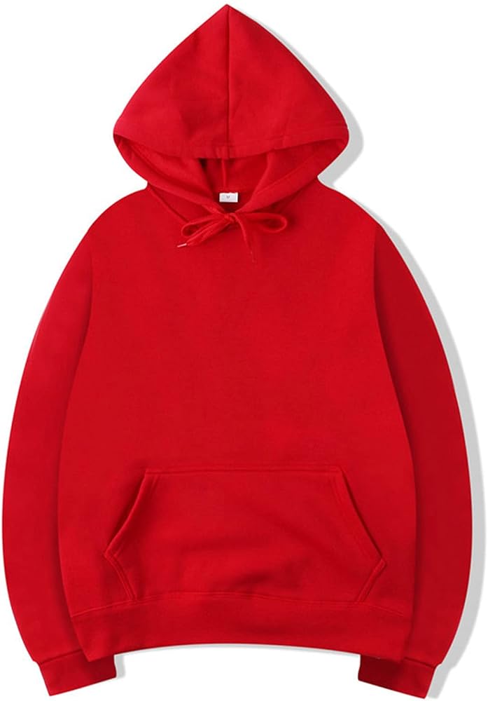 Men's Fashion Hoodies With Pockets Lightweight Loose Solid Color Long Sleeve Hooded Pullover Sweatshirts Tops