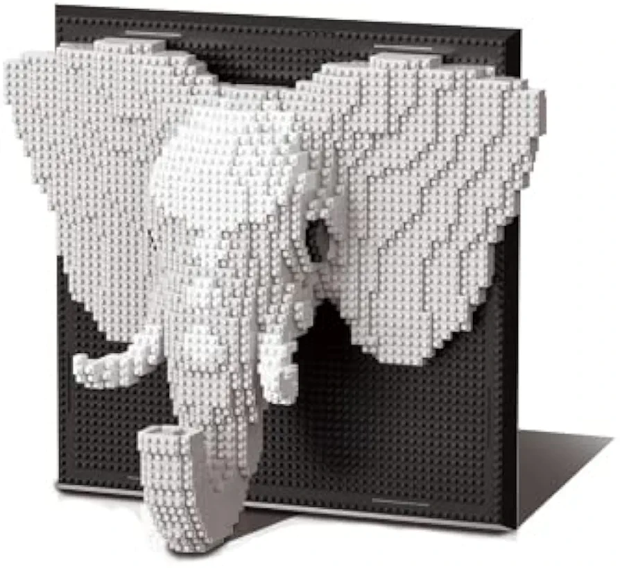 BDYDT Wall Art Elephant Building Blocks Set; A Wall Decor Set for Adults Who Love Creative Hobbies(1625 Pieces) Toys Gifts for Kid and Adult