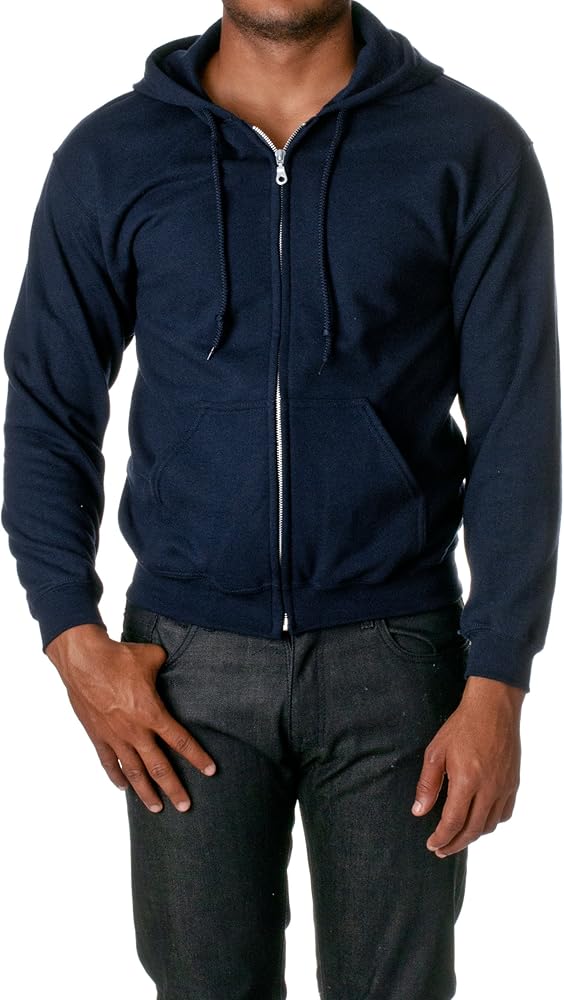 Gildan Mens Full Zip Hooded Sweatshirt