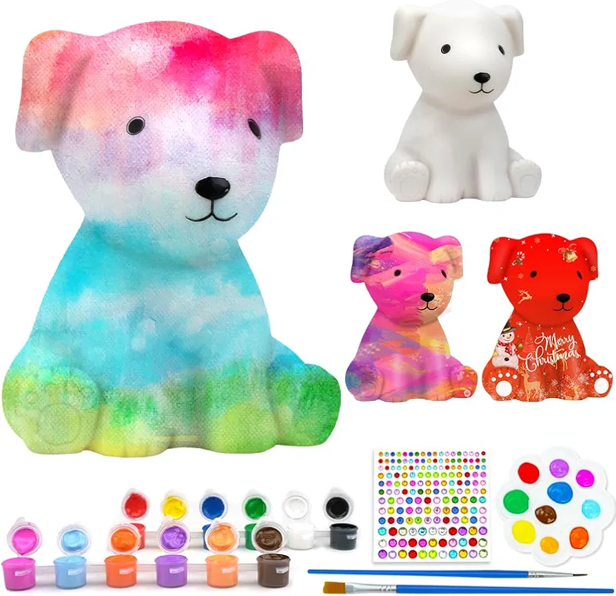 Paint Your Own Dog Lamp Kit 1pcs, DIY Dog Art Craft Painting Kits for Girls Boys Kid Age 4 5 6 7 8 9 10 11 12+, Art Supplies Creative Gifts for Easter, Birthday, Christmas, Party