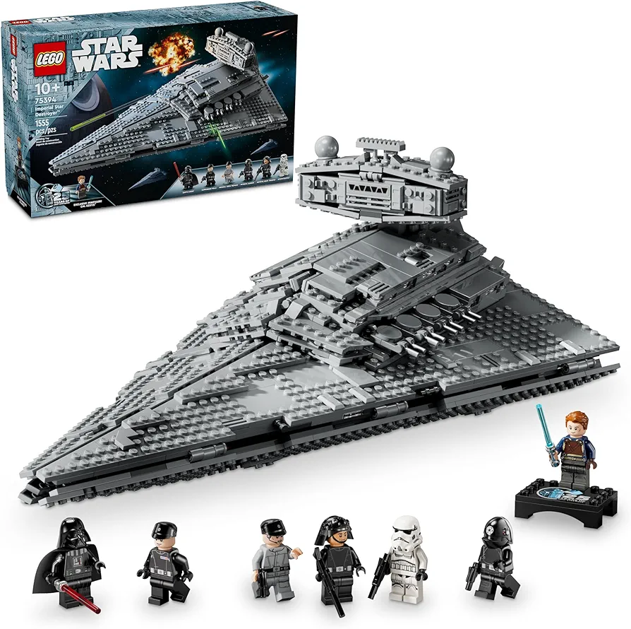 LEGO Star Wars Imperial Star Destroyer Buildable Starship Set, Star Wars Toy for Kids with Darth Vader & 25th Anniversary Minifigure Cal Kestis, Star Wars Gift for Boys, Girls and Fans, 75394