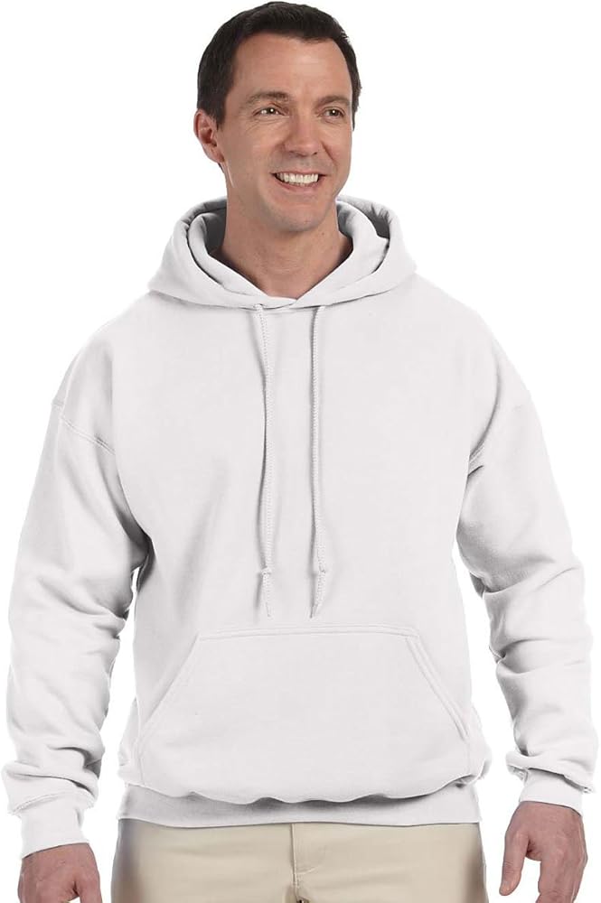 Gildan Mens DryBlend Pullover Hooded Sweatshirt, Medium, White