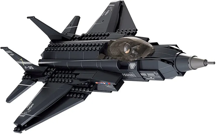 Sluban Military Blocks Army Bricks Toy - F-35 Lighting II Fighter Jet, 252 pieces