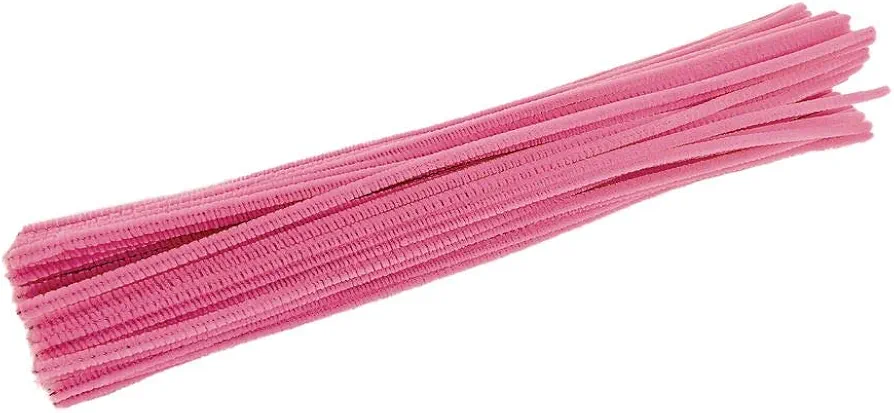 Colorations Pink Chenille Stem Pipe Cleaners, Pack of 100, Arts & Crafts, Decorating, STEM, Single Color, Activities for Kids, Crafting, Straw Cleaner, DIY