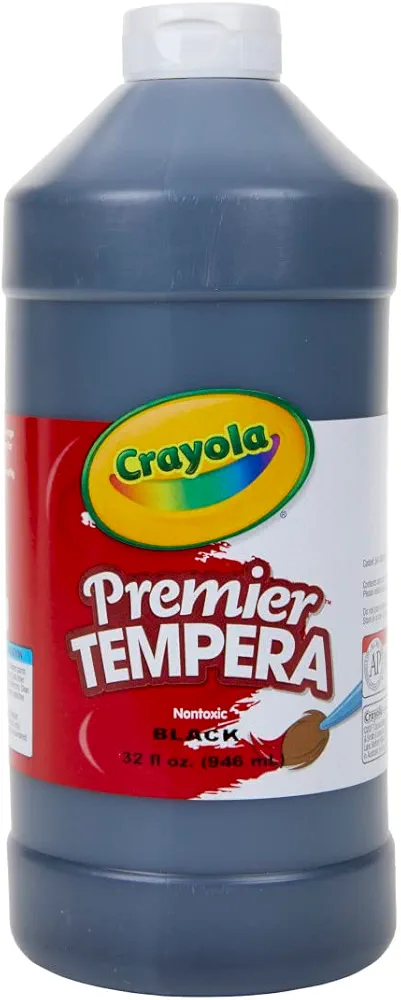 Crayola Premier Tempera Paint - Black (32oz), Paint for Kids, Arts & Crafts Supplies for Classrooms, Nontoxic, Ages 3+