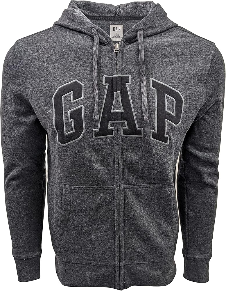 GAP Men's Full Zip Fleece Logo Hoodie