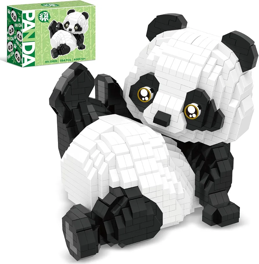 QLT Mini Building Blocks Animals Sets for Goodie Bags, 1154 PCS Micro Mini Panda Building Toy Bricks for Adults, Party Favors for Kids 12+ 14+, Birthday Gift for Boys Girls, Carnival Prizes