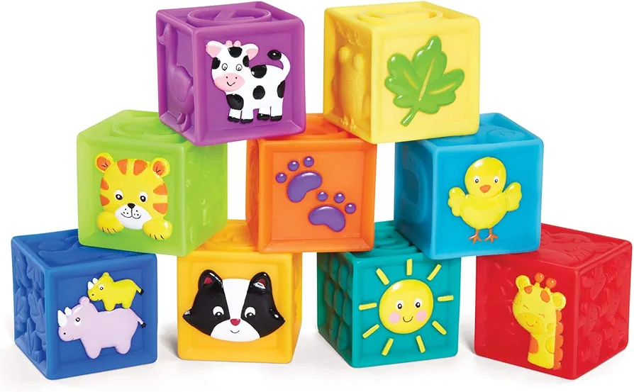 Exfunny Earlyears Squeak 'n Stack Blocks Baby Toy