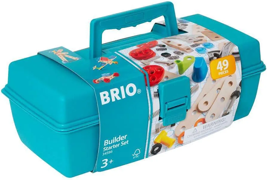 BRIO Builder 34586 - Comprehensive 49 Piece STEM Building Set | Enhanced with Wood and Plastic Pieces | Ideal Learning Toy for Kids Aged 3 and Up | FSC Certified