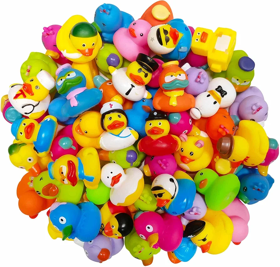 Rubber Ducks in Bulk,Assortment Duckies for Jeep Ducking Floater Duck Bath Toys Party Favors (30-Pack)