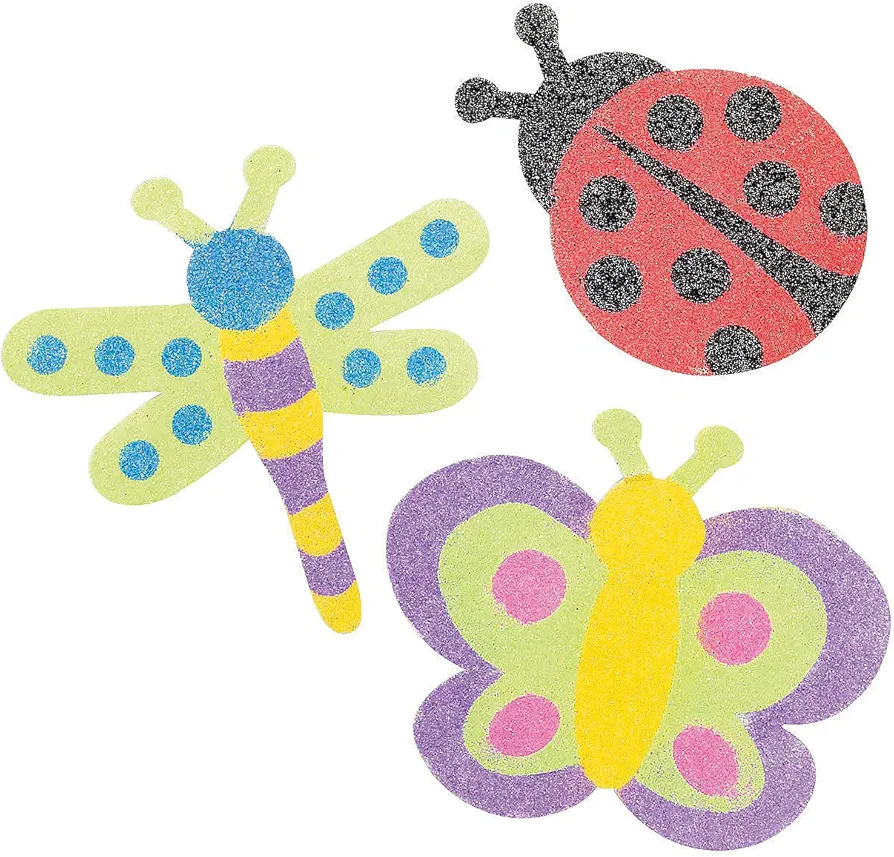 Fun Express Sand Art Bug Magnet Craft Kit - - VBS Vacation Bible School Supplies/Decor Crafts for Kids and Fun Home Activities