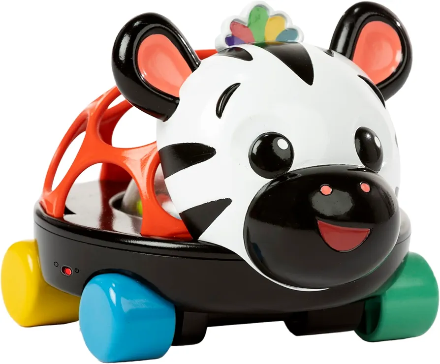 Baby Einstein Curious Car Zen Oball Toy Car & Rattle, Light Up, Ages 3 Months+, Zen The Zebra