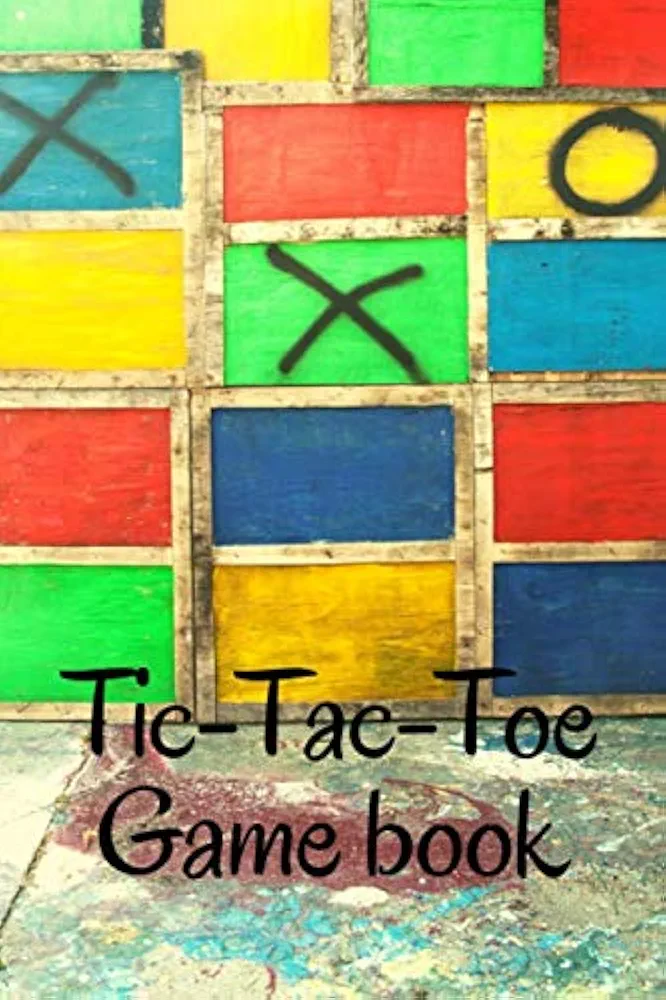 Tic-Tac-Toe Game book - fun game for kids and adults - template with grid and score - learn or teach your strategy - gift idea for boys and girls in all seasons: Cover with the game on the wall