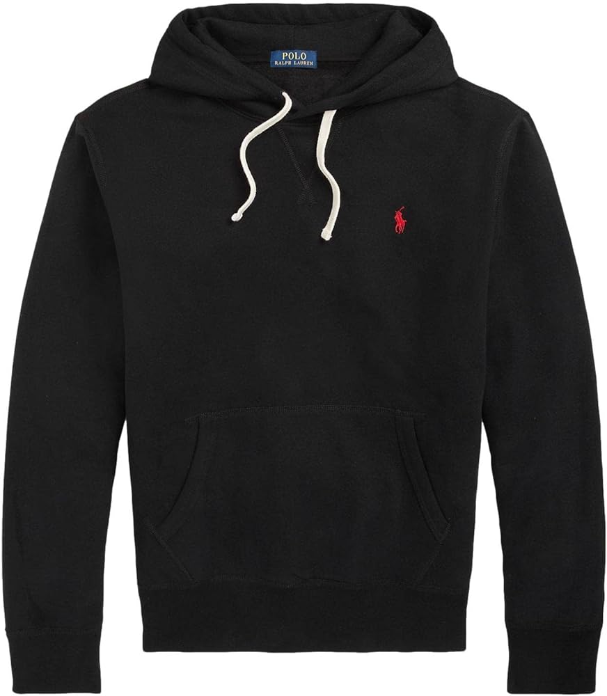 Polo Ralph Lauren Mens Cabin Fleece Hoodied Sweatshirt (L, Black)