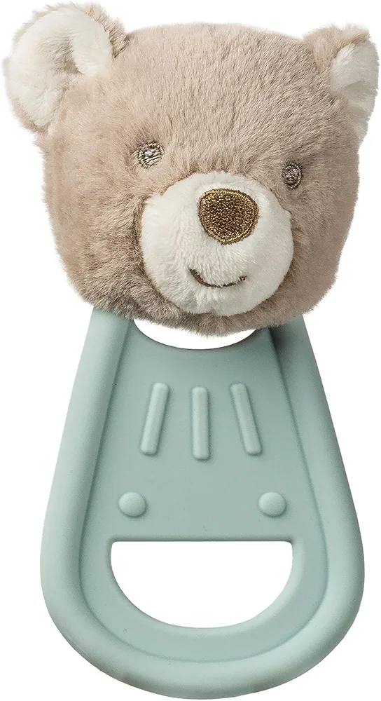 Mary Meyer Teething Toys Simply Silicone Teether with Soft Toy, 6-Inches, Bear