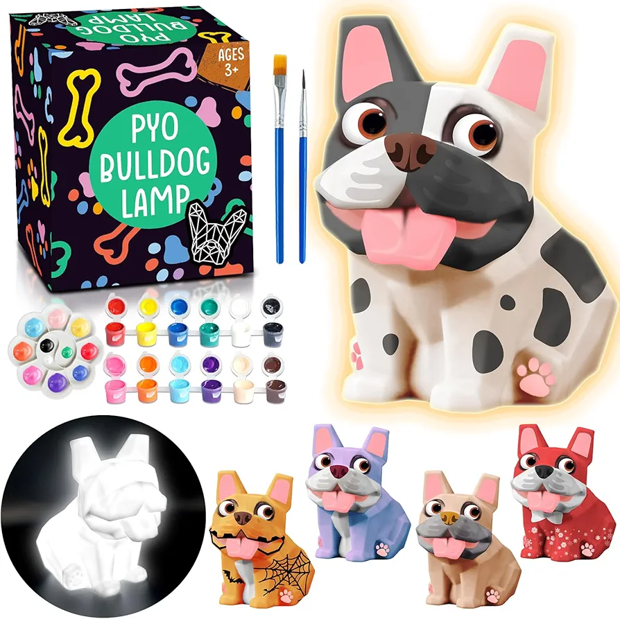 FUNZBO Paint Your Own Dog Lamp Kit - Arts and Crafts for Kids Ages 8-12, Art Supplies Painting Kit for Teens, Toys for Ages 8-13 Girls Boys Birthday Gift