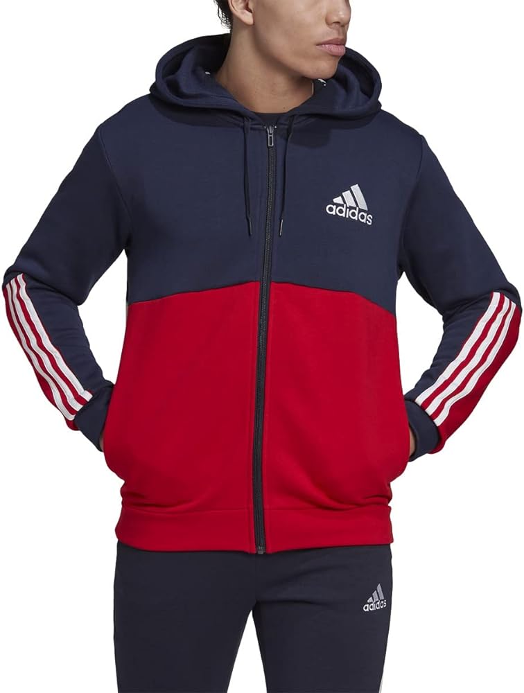 adidas Men's Essentials Colorblock Full Zip Hoodie