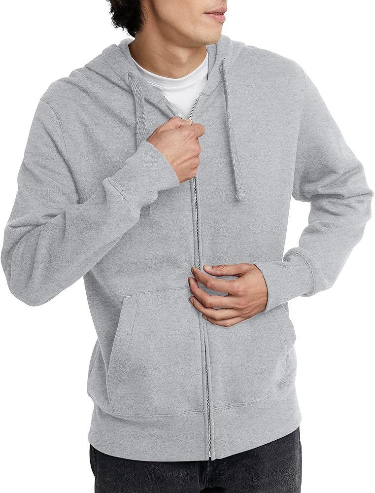 Hanes Mens Originals Full-Zip Hoodie, Heavyweight Fleece Sweatshirt, Zip-Up Hoodie