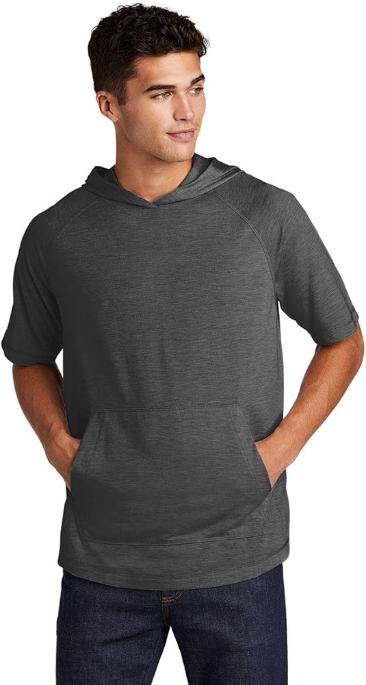 SPORT-TEK POSICHARGE TRI-BLEND WICKING SHORT SLEEVE HOODIE F20