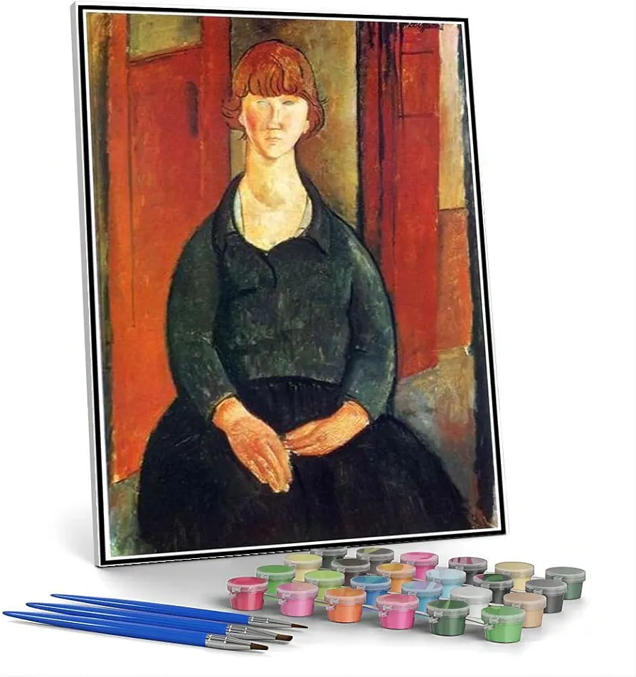 DIY Oil Painting Kit,Flower Vendor Painting by Amedeo Modigliani Arts Craft for Home Wall Decor