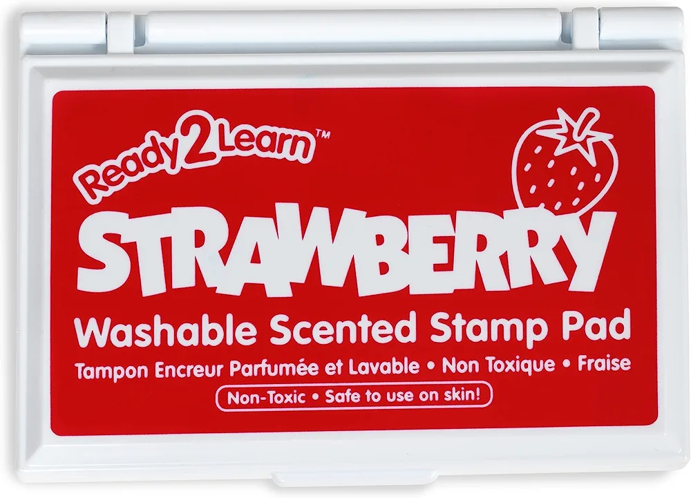 READY 2 LEARN Scented Stamp Pad - Strawberry - Red - Non-Toxic - Fade Resistant - Fun Art Supplies for Kids