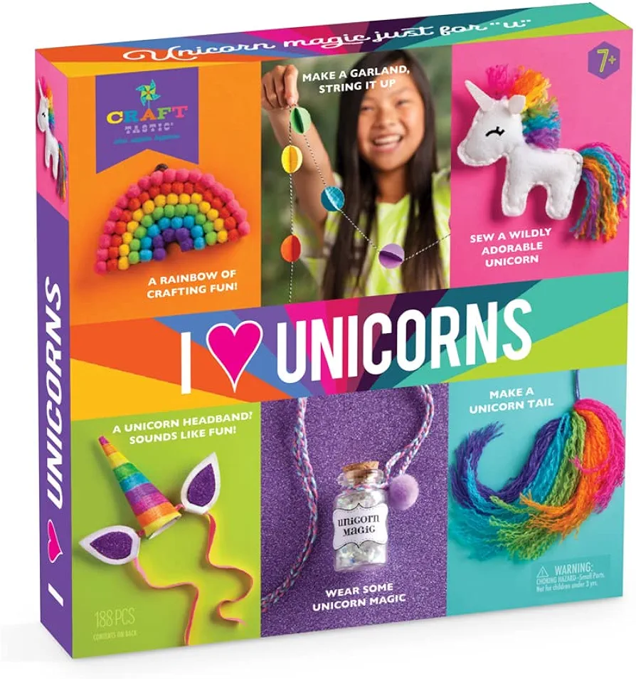 Craft-tastic — DIY Arts & Craft — I Love Unicorns Kit — 6 Amazing Unicorn-Inspired Projects! — For Ages 7+