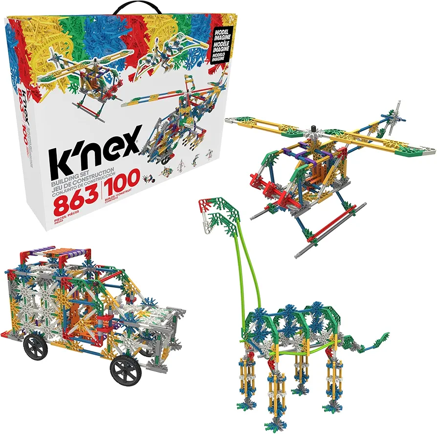 K’NEX Imagine: 100 Model Building Set – 863 Pieces, STEM Learning Creative Construction Model for Ages 7-10, Interlocking Engineering Toy for Boys & Girls, Adults - Amazon Exclusive