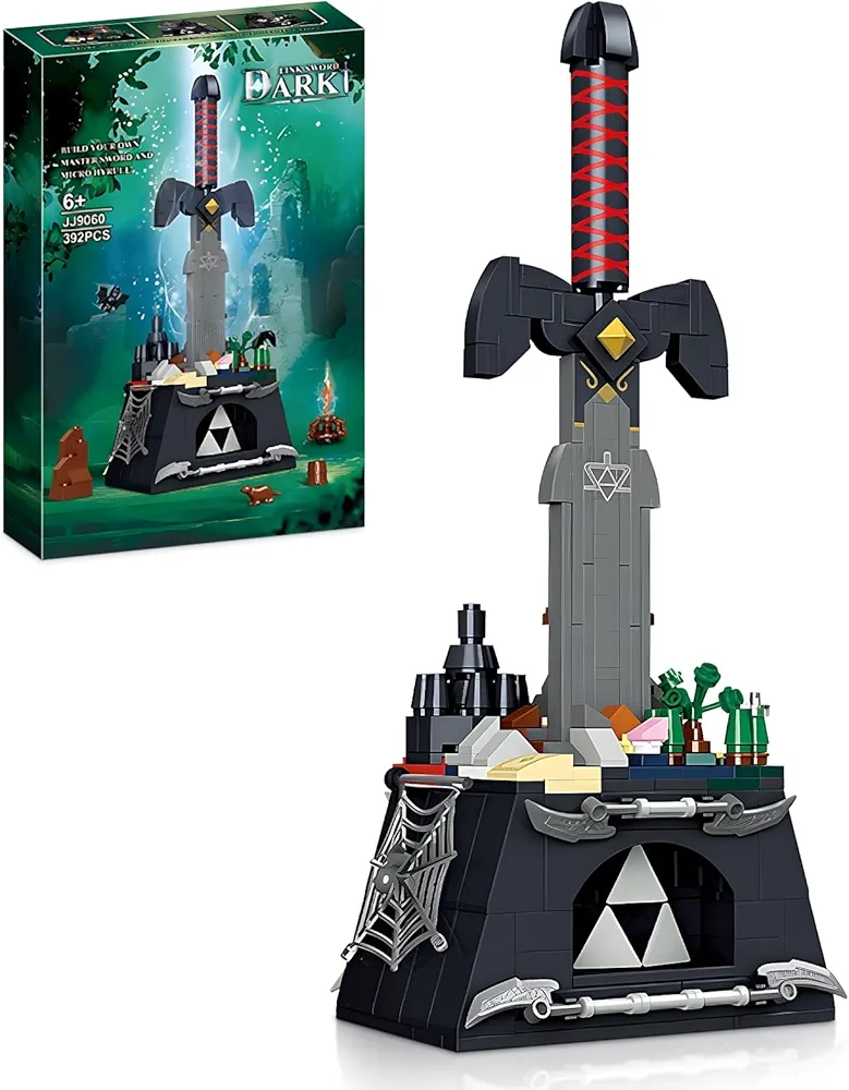 Finger Rock Master Dark Sword Building Blocks Set, Legend Series Link Sword Building Kits, 392 PCS Unique Decorations Toys Gifts for Adults Game Fans Boys Kids 8+