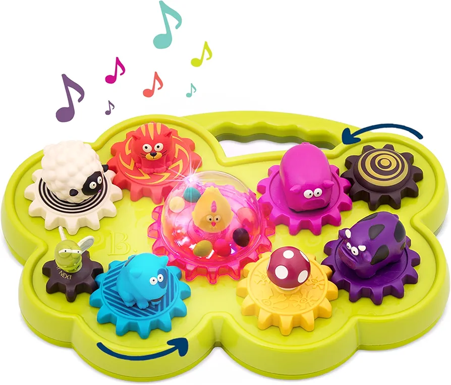 B. toys – Mooosical Gears- Musical Toy-Spinning Gears & Farm Animals – Educational Toys for Toddlers – Sort & Spin to Music- 18 Months +