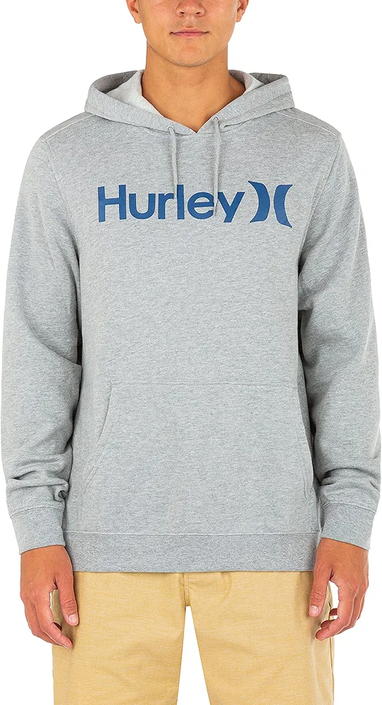 Hurley Men's One and Only Solid Summer Hoodie, Dark Grey Heather, Medium