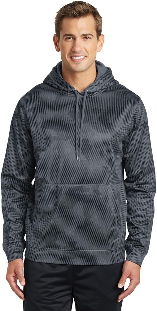 SPORT-TEK Men's Sport Wick CamoHex Fleece Hooded Pullover