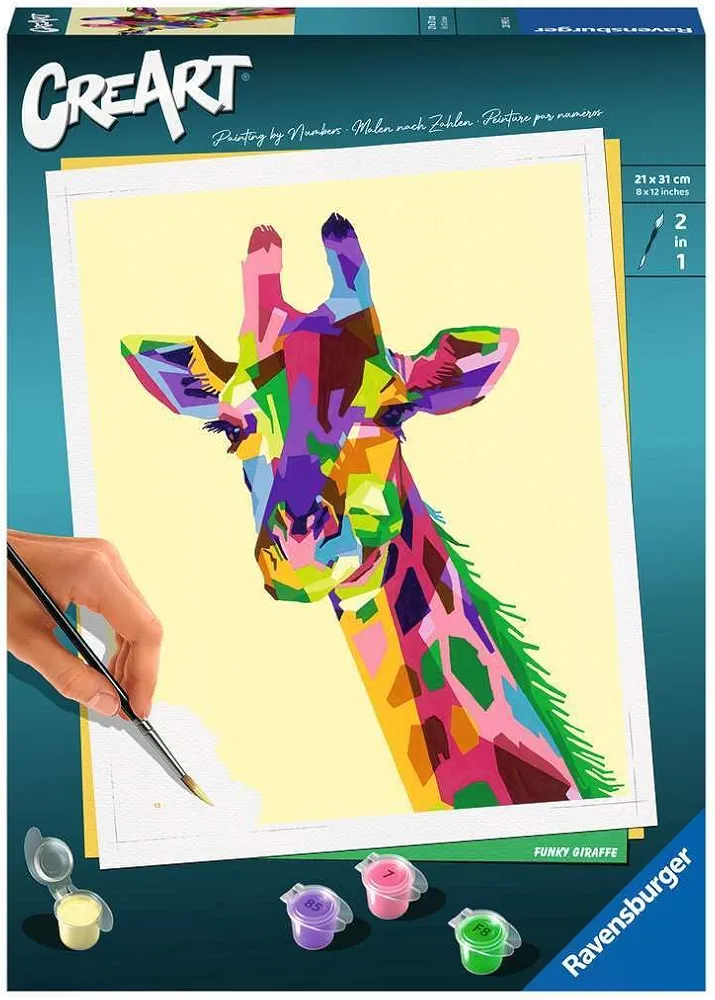 Ravensburger Funky Giraffe Paint by Numbers Kit for Adults - 28993 - Painting Arts and Crafts for Ages 12 and Up